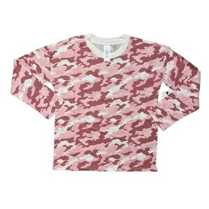 Melrose & Market Kids Pink Compact Camo Long Sleeve Tee L